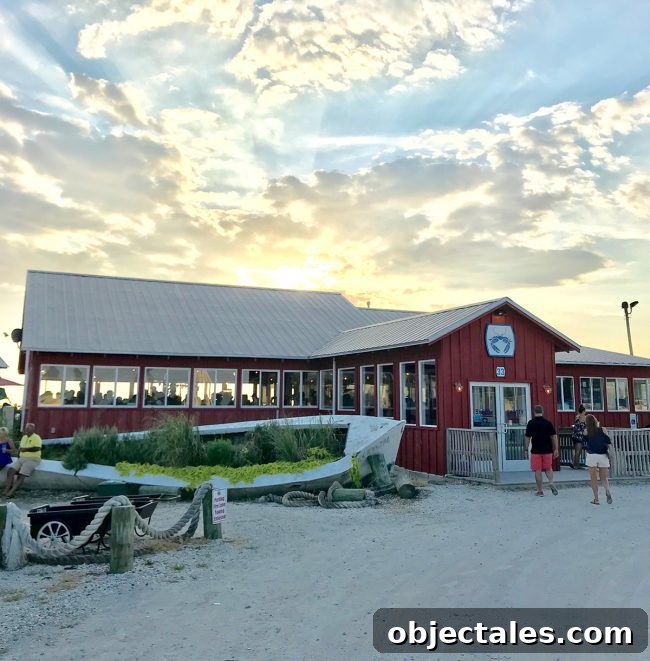 the shanty restaurant in cape charles virginia at sunset