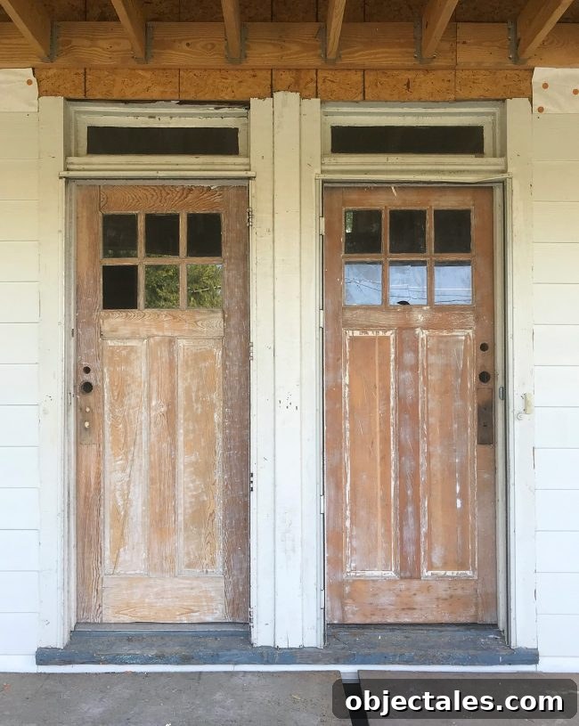 A Week Living Furniture-Free: What I Learned 4 Front door with multiple old screw holes