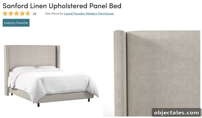 sanford linen upholstered panel bed from wayfair