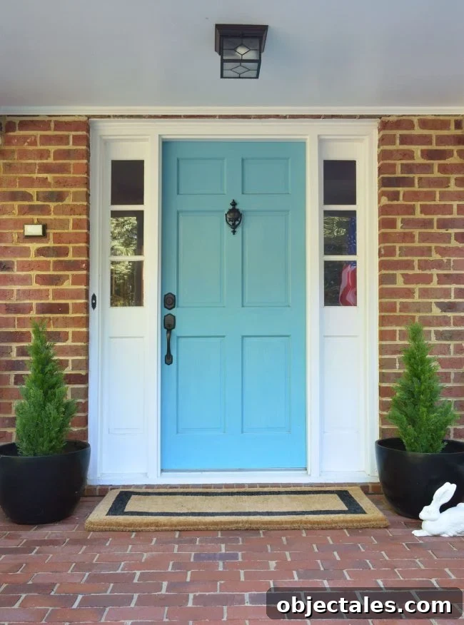 Front Porch With Fake Plant Evergreens