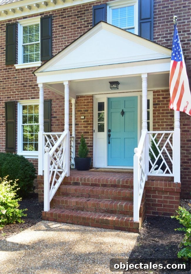 We Almost Bought Another House: What Happened? 2 Front Porch With Teal Blue Door Fake Plants