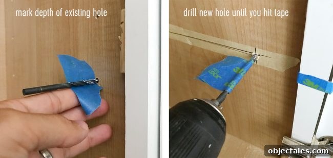 New shelf pegs in cabinet