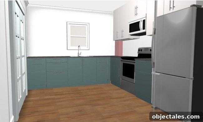 Rendering with upper cabinets