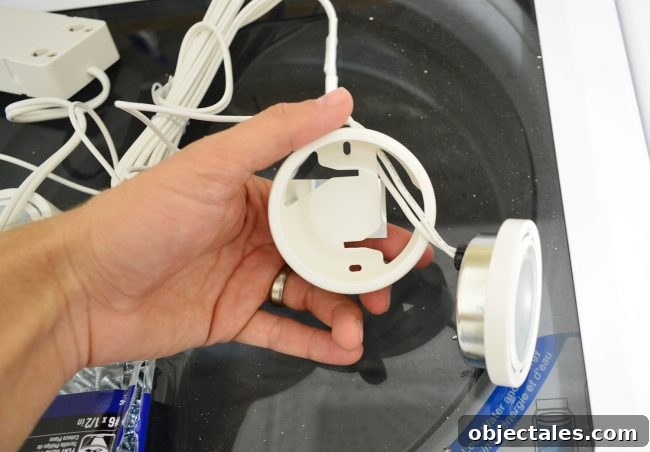 Removing light casing for mounting