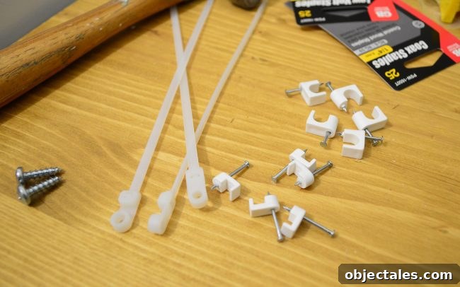 Wire management under cabinet