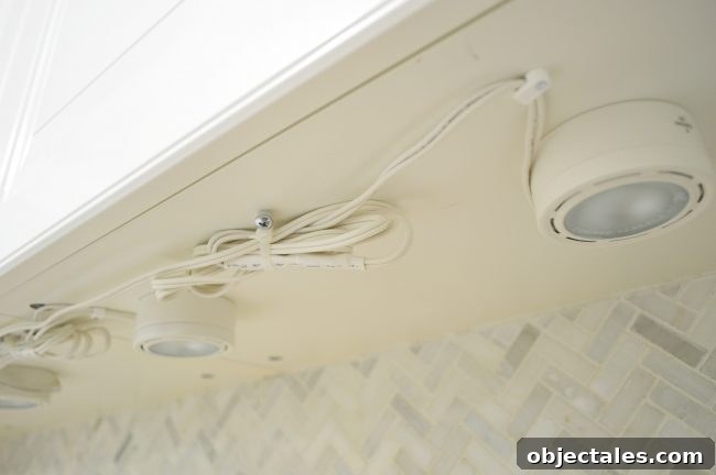Concealed wires behind cover piece