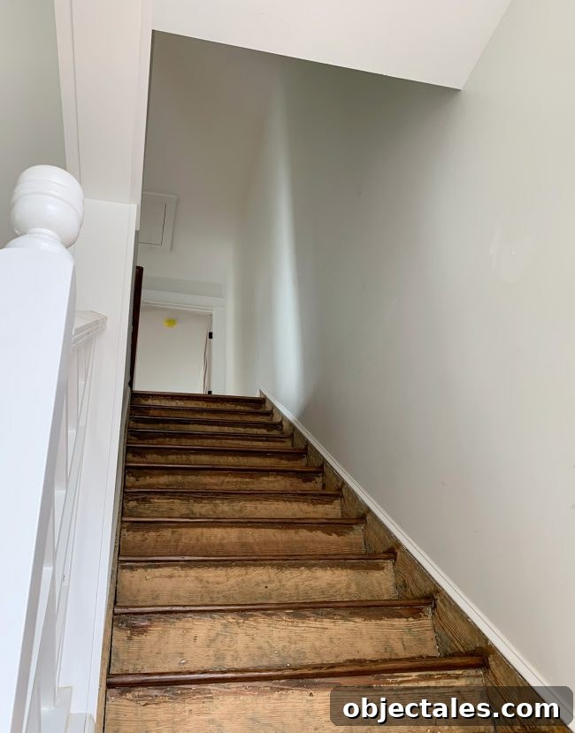 After raising the ceiling above stairs