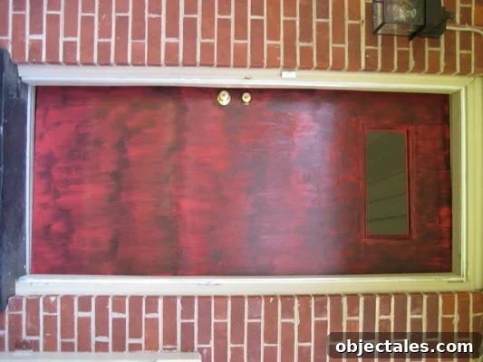 frontdoor1 First coat of paint on the front door
