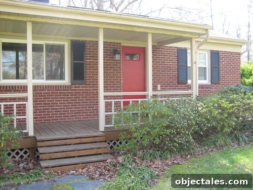 frontdoorangle Finished red front door at an angle