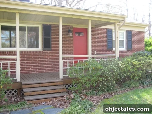 frontdoorangle Finished red front door from an angle