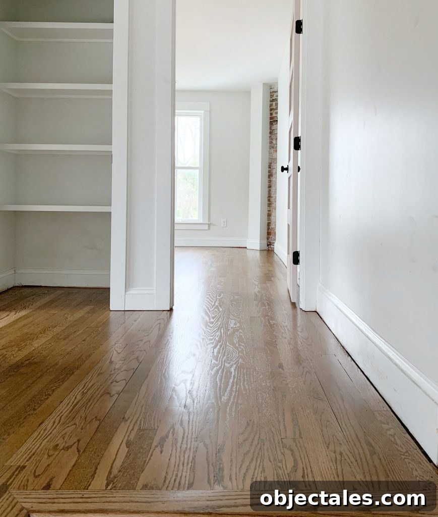Refinished floor closeup