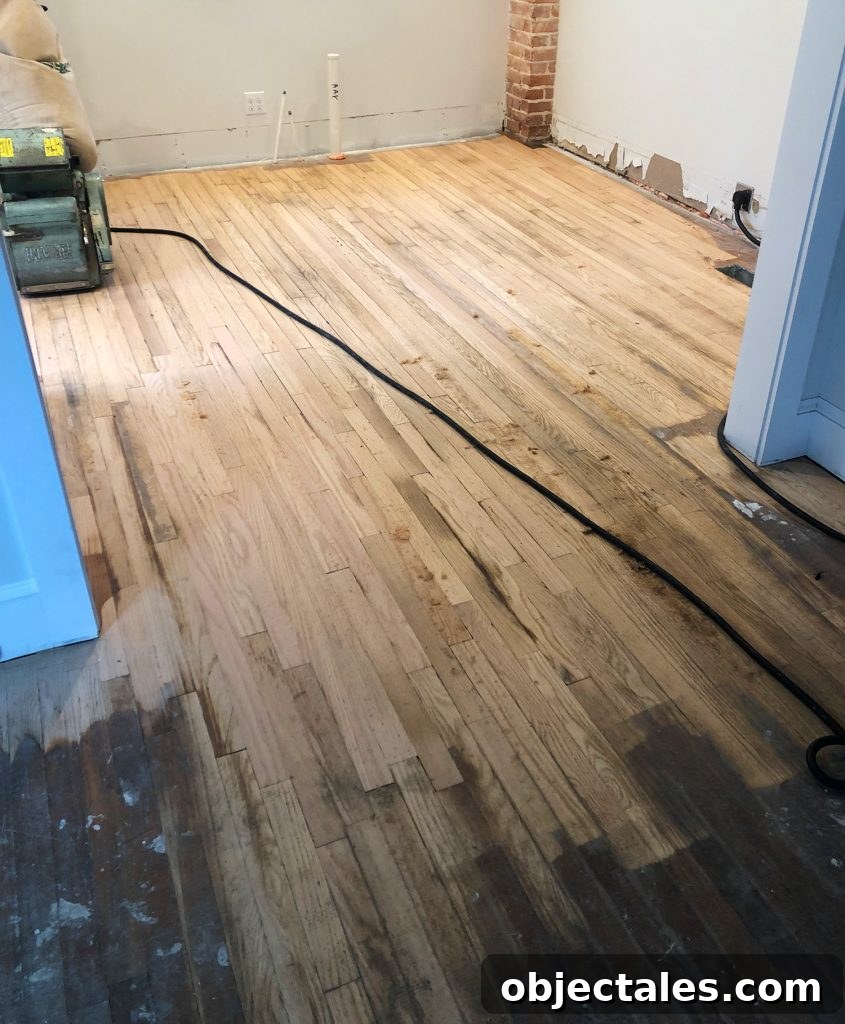 Stained oak floor