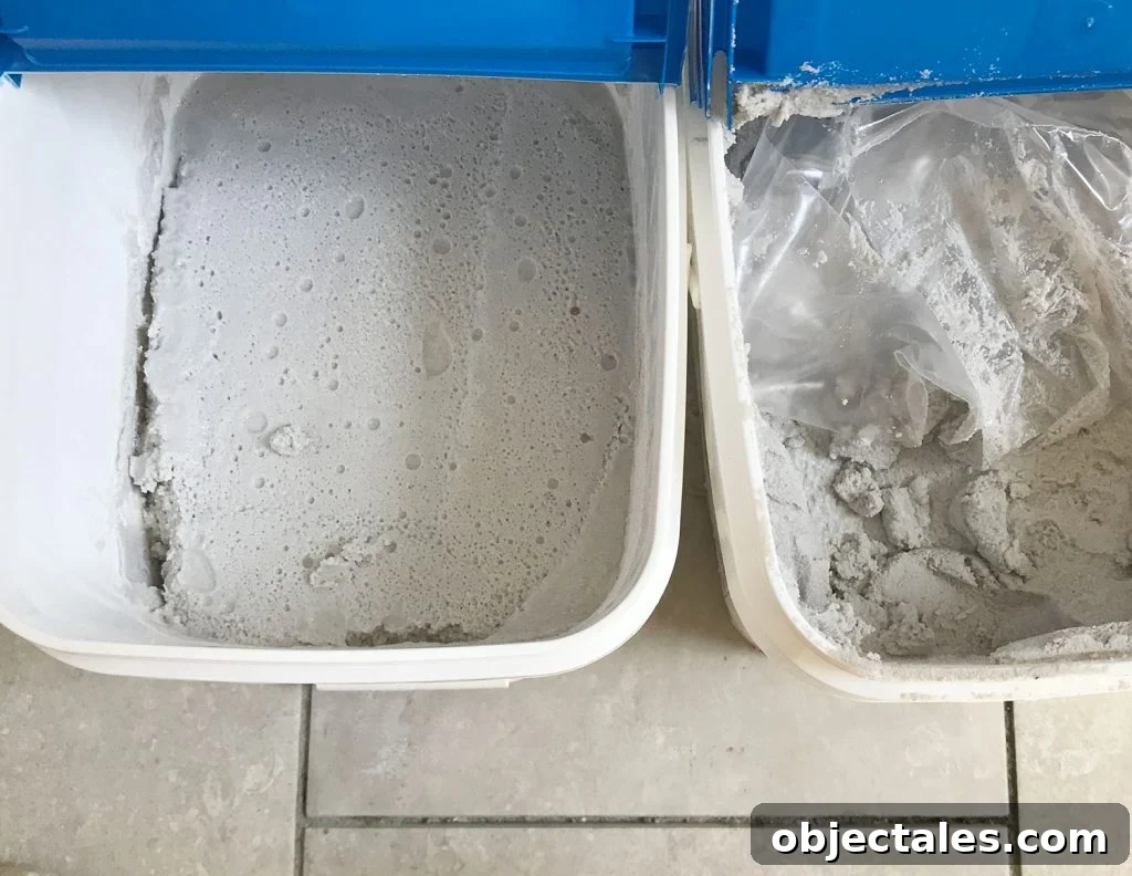 View inside of Mapei Flexcolor grout at premixed grout