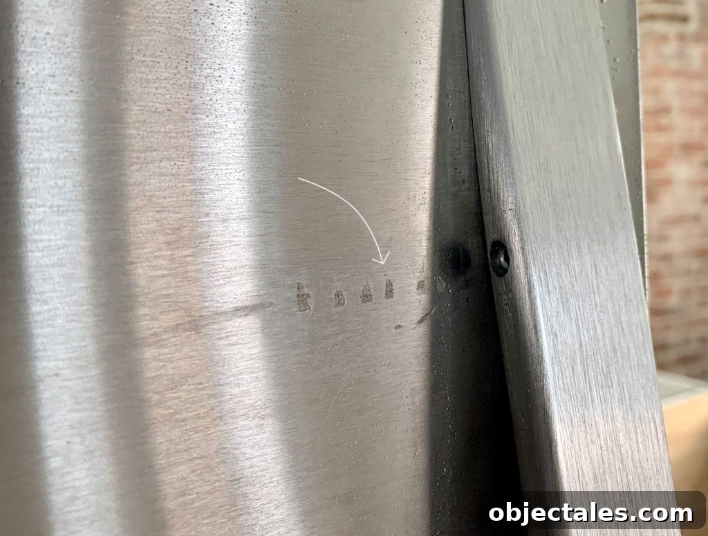Stainless Steel Fridge With Glue Marks
