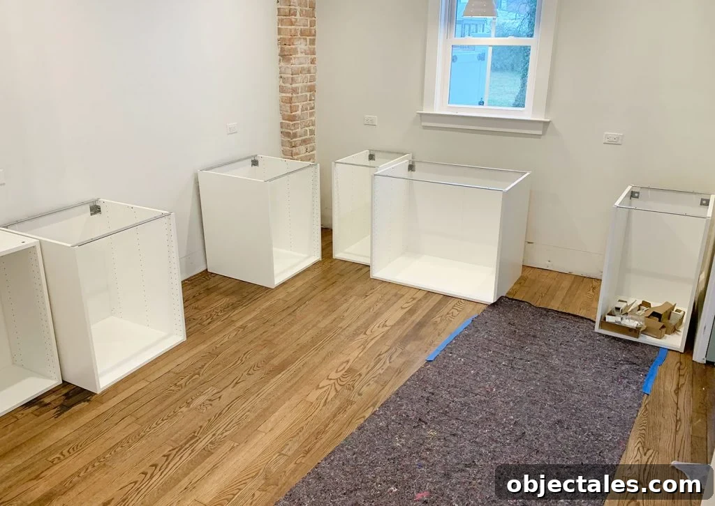 How to Install IKEA Kitchen Cabinets: Step-by-Step 7 Constructed Sektion cabinet boxes