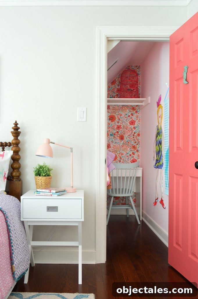 How Science Can Make Your Home Happier 12 girls bedroom closet pink door wallpaper