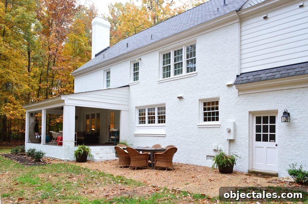 Front Door Paint Guide: Top Paint Choices and Pro Tips 11 House Painted brick from the back showing two exterior doors white before paint