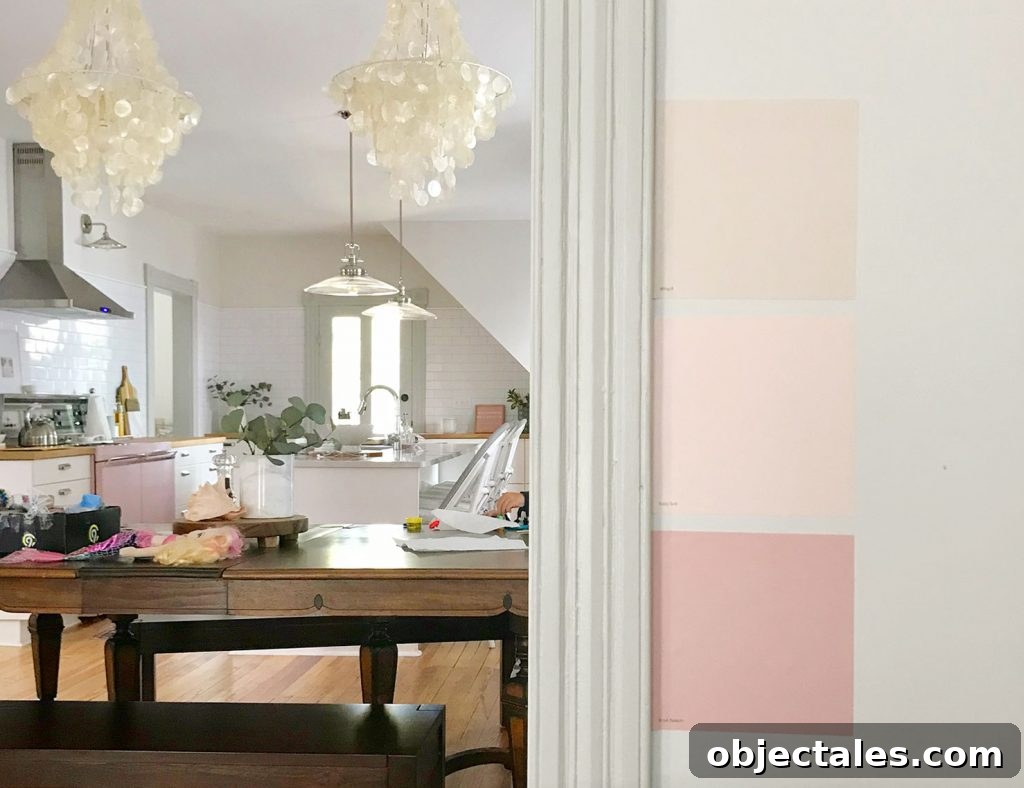 What Happened When I Quit Watching TV: Unexpected Side Effects 2 Pink paint swatches on wall