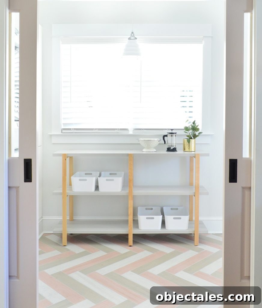 Ikea Ypperlig shelving in mudroom