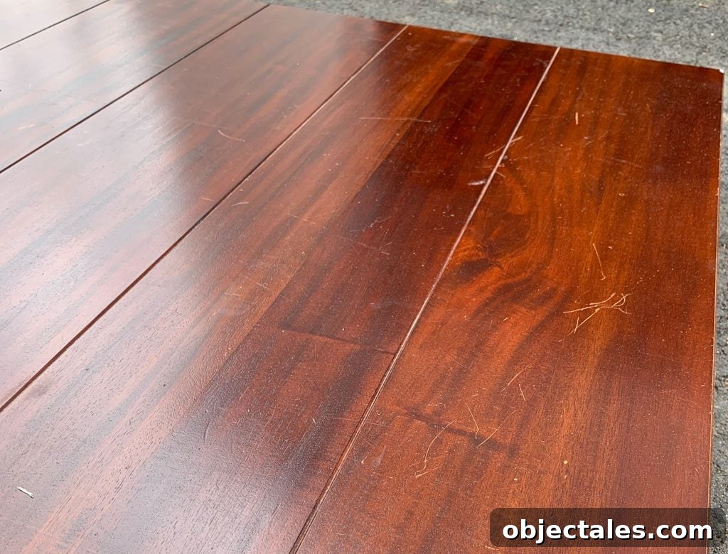 Refinish Your Table: Step-by-Step Guide to a Smooth Finish 4 Crate And Barrel Dining Table With Scratches And Old Stain Finish