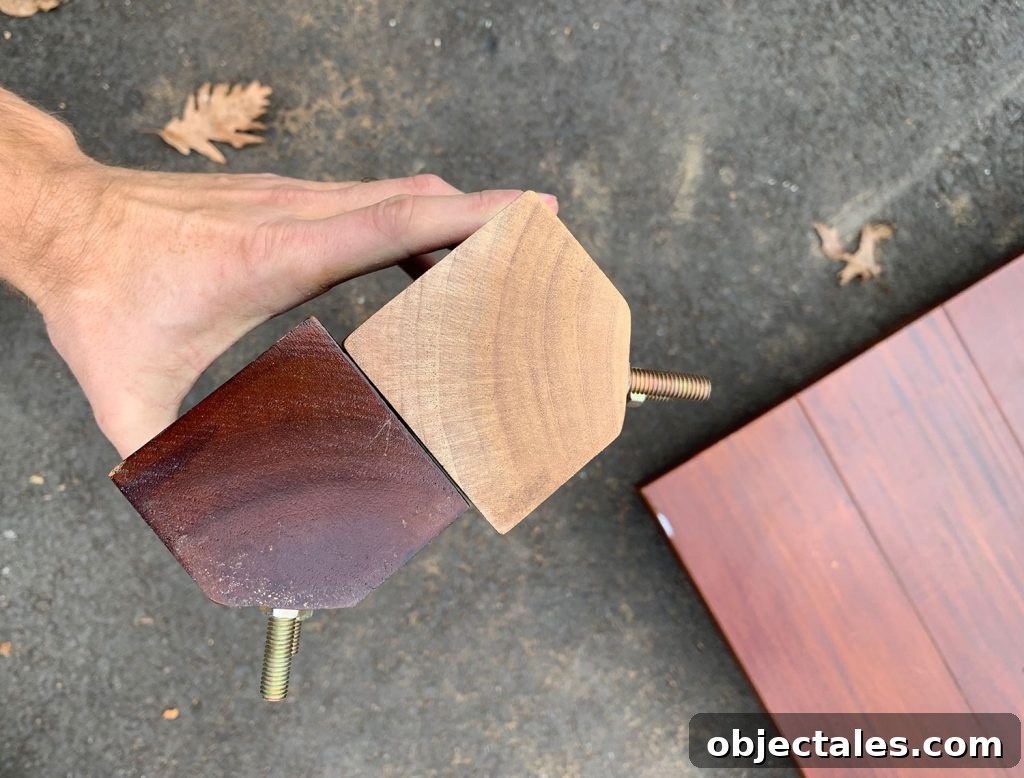Refinish Your Table: Step-by-Step Guide to a Smooth Finish 6 Legs Removed From Wood Dining Table To Test Sanding Of Finish