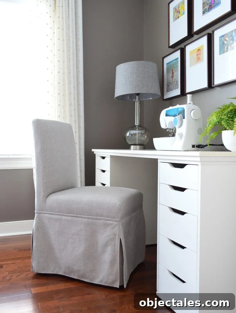 Where Did All the Family Photos Go? How to Recover Them 6 guest room with photos above sewing desk