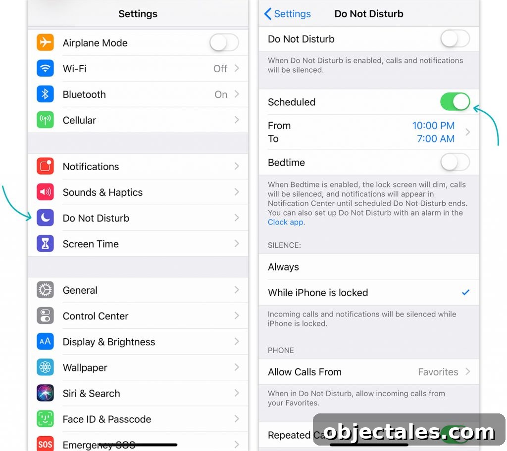Maximize Home Happiness on a Small Budget 4 Phone Do Not Disturb settings example