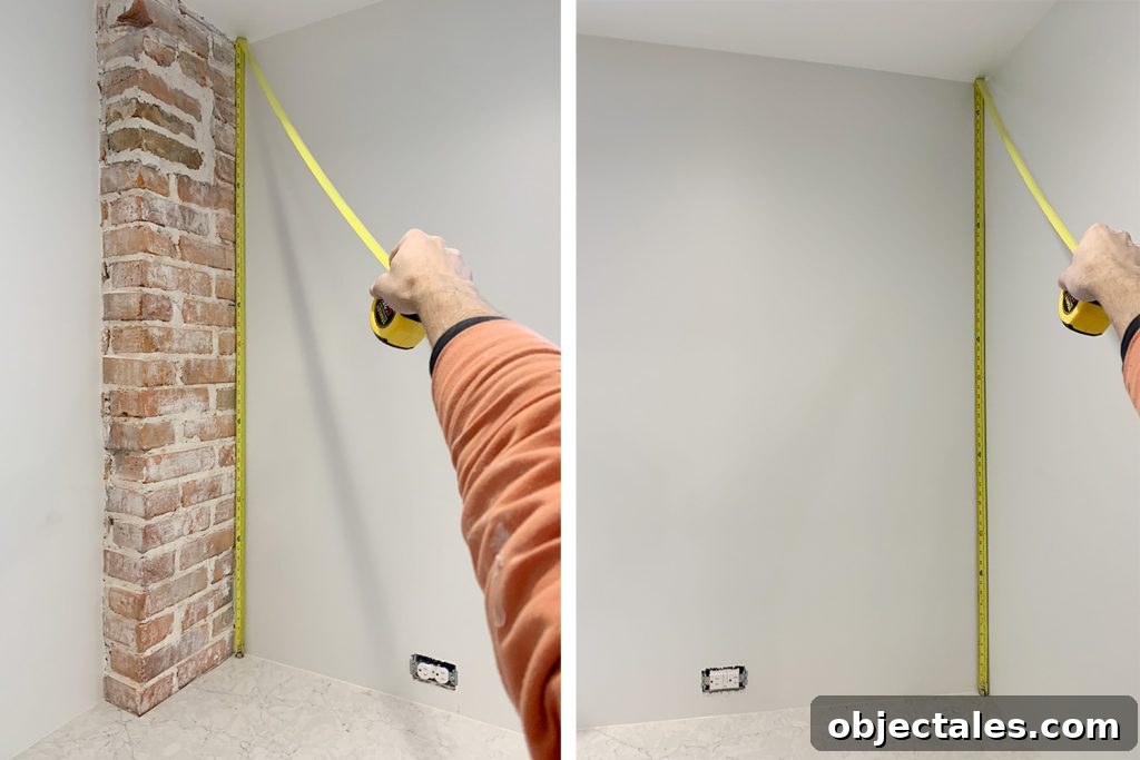 Measuring Wall Heights To Prep For Backsplash Tile Installation