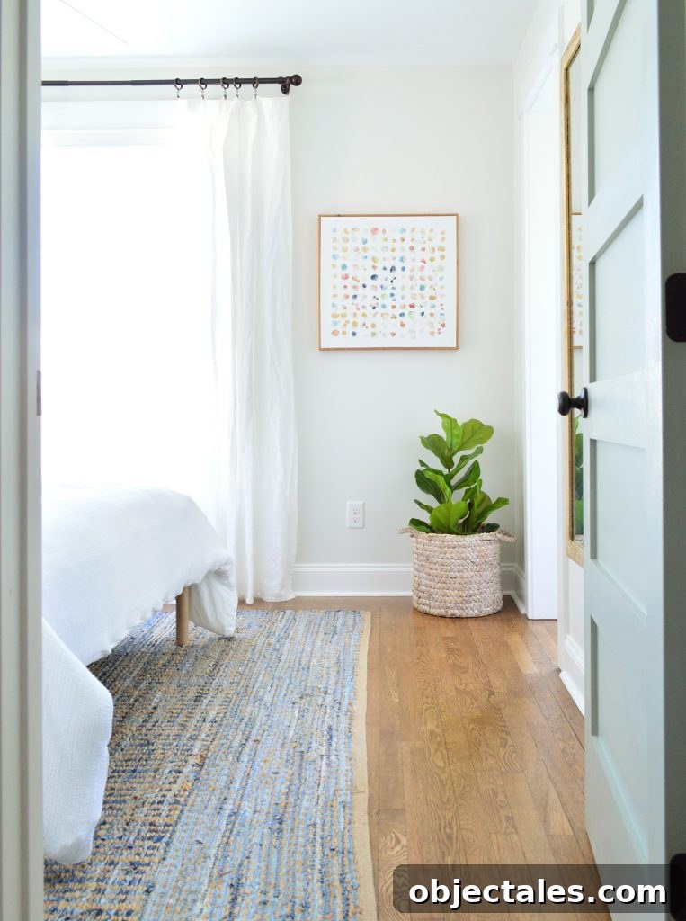 Front bedroom with bed and decor
