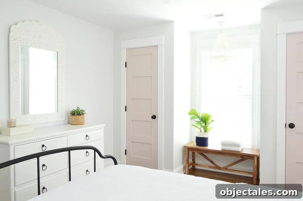 Dresser and mirror in bedroom