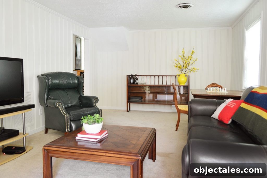 Staged basement after