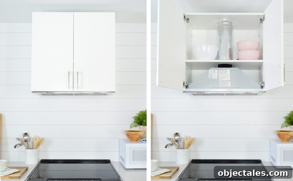 Ikea Eventuell Hidden Range Exhaust Hood Closed And Open