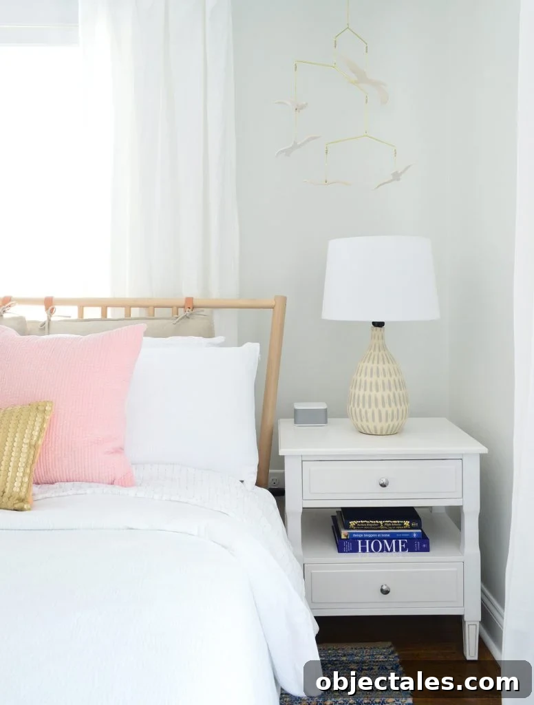 Decorative mobile in bedroom