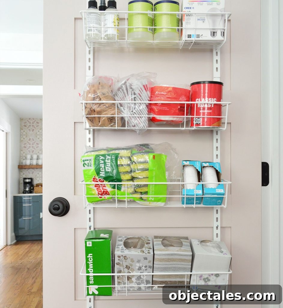 Duplex Owners Closet Back of Door Organization
