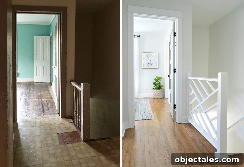Refinished duplex hardwood floors