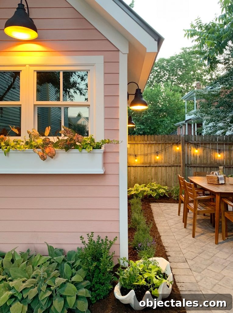 Dining set in backyard