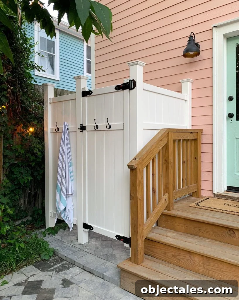 Outdoor shower area