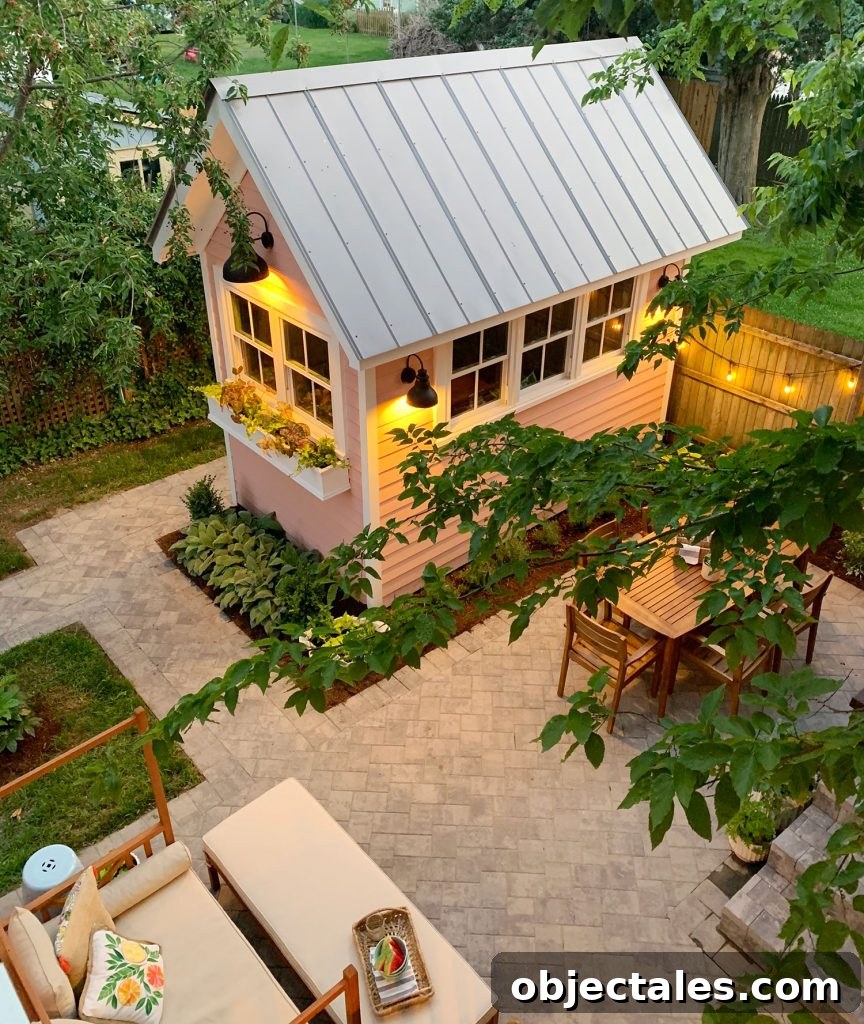 Finished backyard at dusk