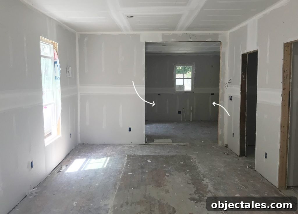 How to Drill Through Tile Without Cracking or Chipping 5 Unfinished Drywall In Duplex Renovation With Kitchen In Background