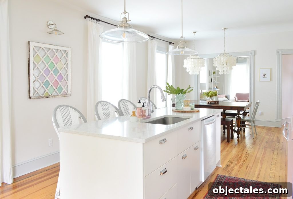 DIY Stained Glass Window Using Tissue Paper In Beach House Casual Kitchen