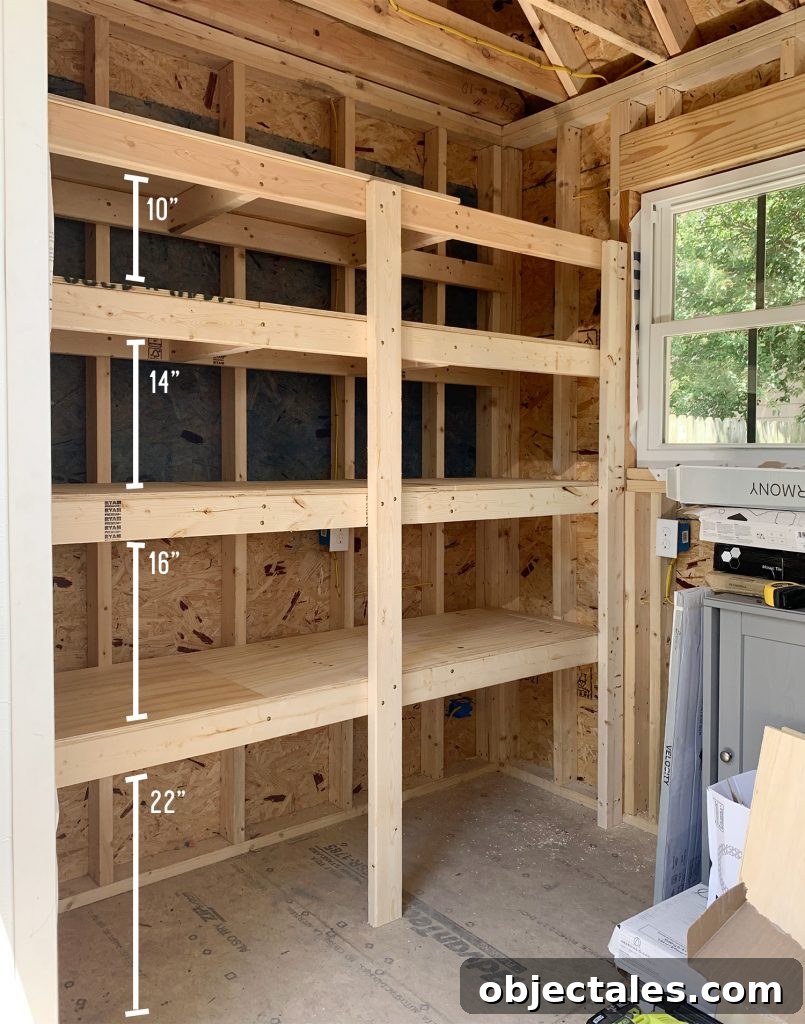 Boxes of spare tile on shelf