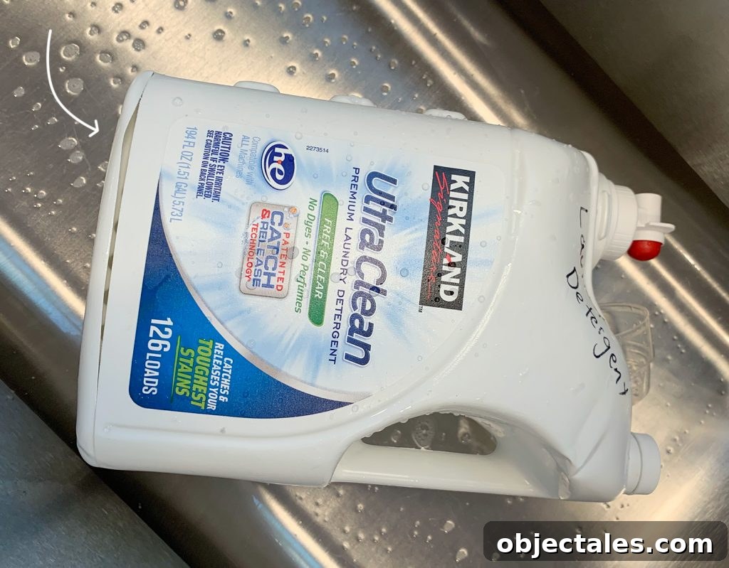 Laundry detergent spill