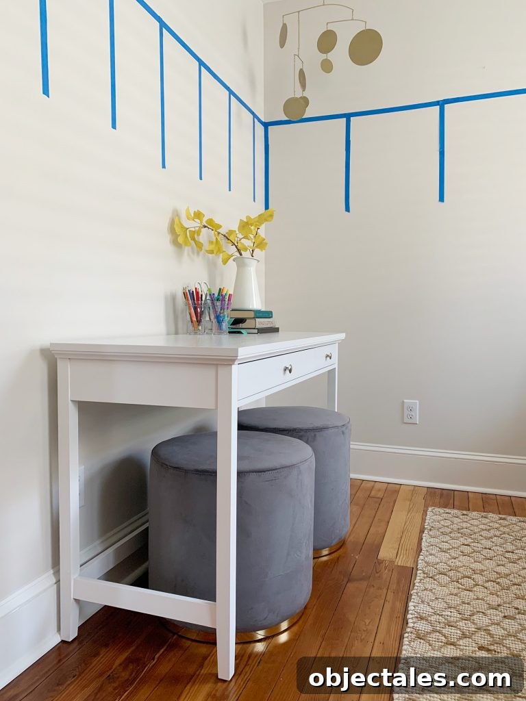 4 Decorating Tricks for a Seamless Home Makeover 11 Plush stools and desk in progress