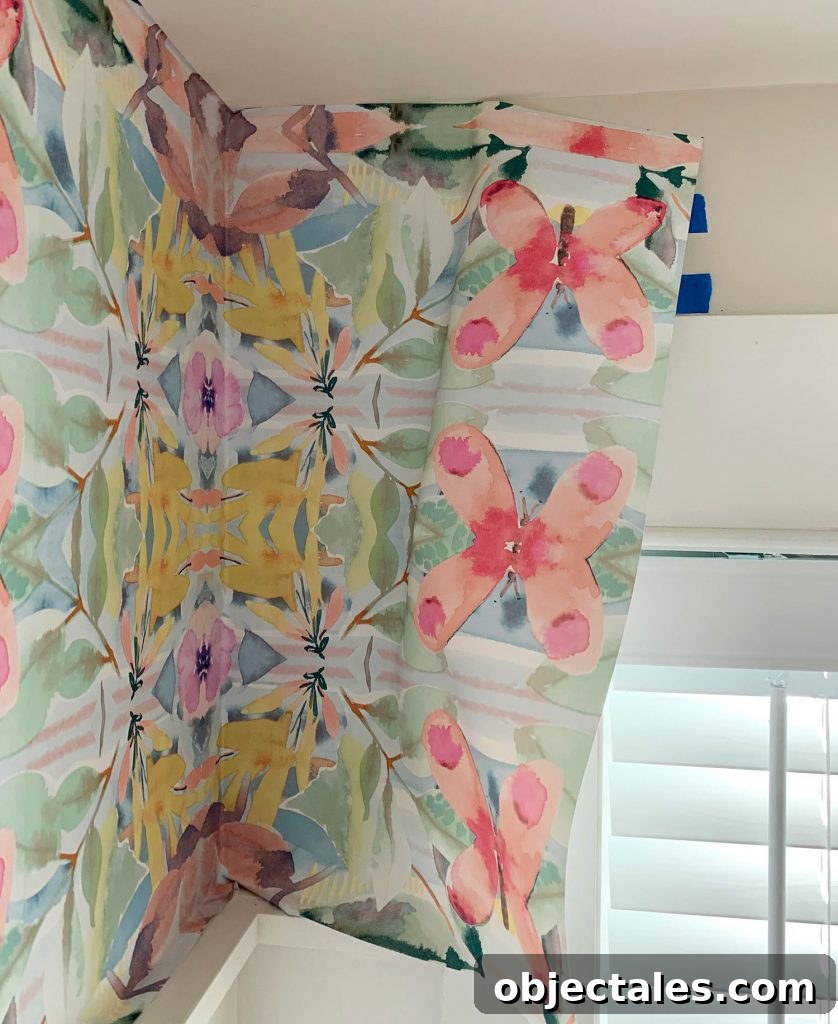 Peel And Stick Wallpaper Overlapping Window Trim Before Cutting To Size