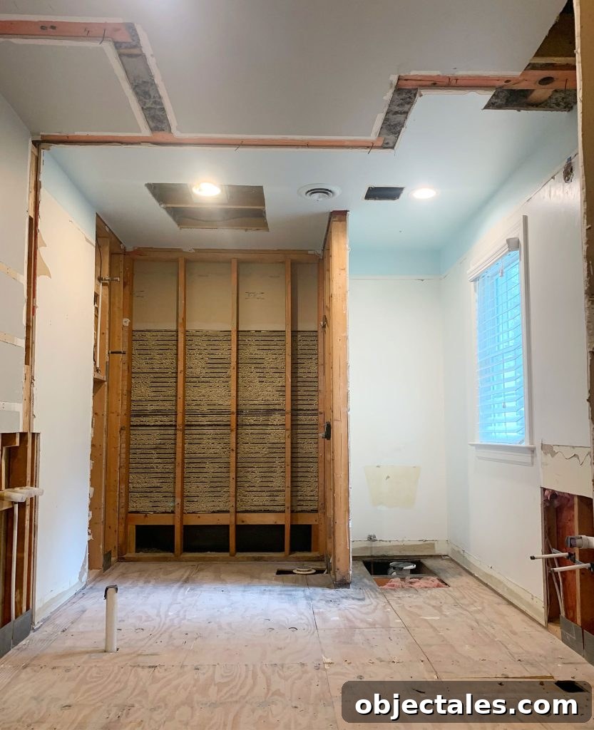 Bathroom During Demo With Walls Removed