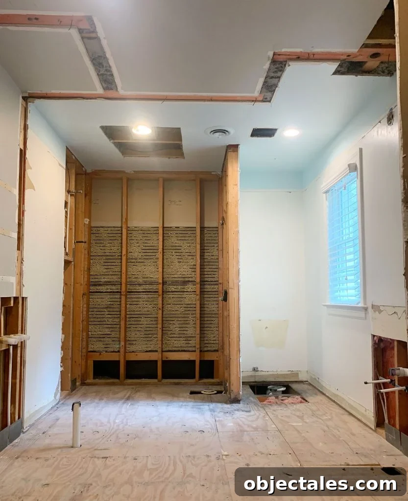 Bathroom During Demo With Walls Removed
