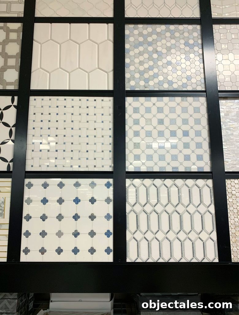 Tile Options On Wall In Store