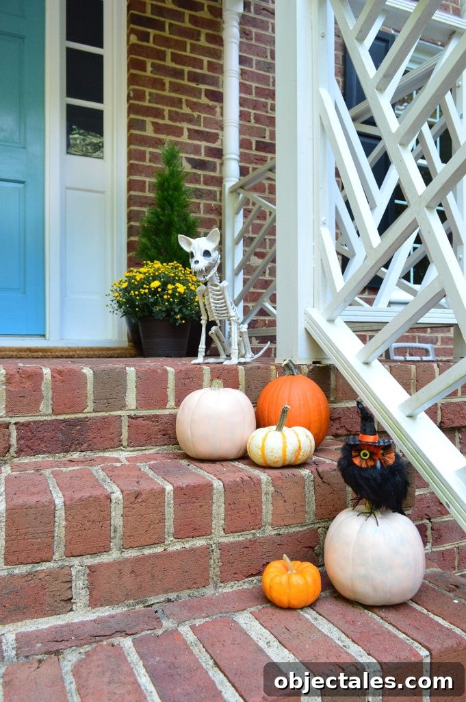 How to Finally Achieve Your Biggest Financial Goals 2 Halloween Front Porch Decor Pumpkins Skeleton Owl