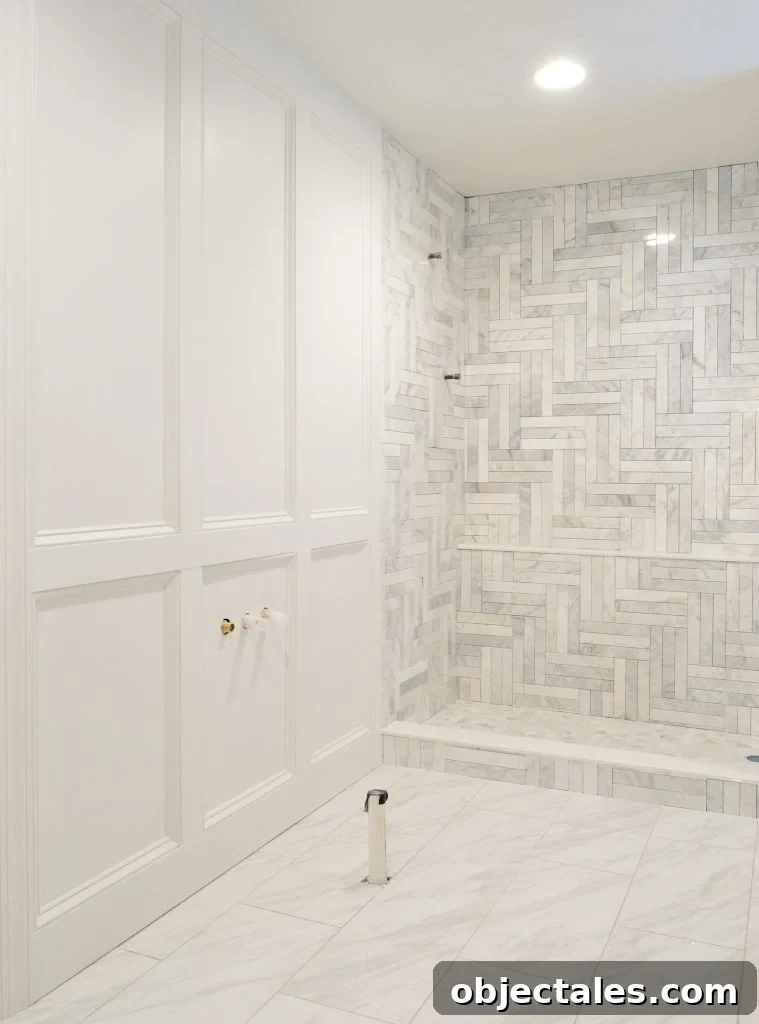 Bathroom and Closet Remodel Reveal 4 Master Bathroom Update With Missing Tub And Ungrouted Marble Shower