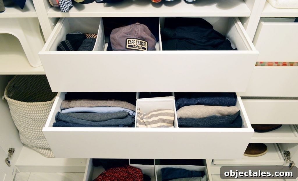 Johns Drawers Pulled Open With Ikea Pax Divider System